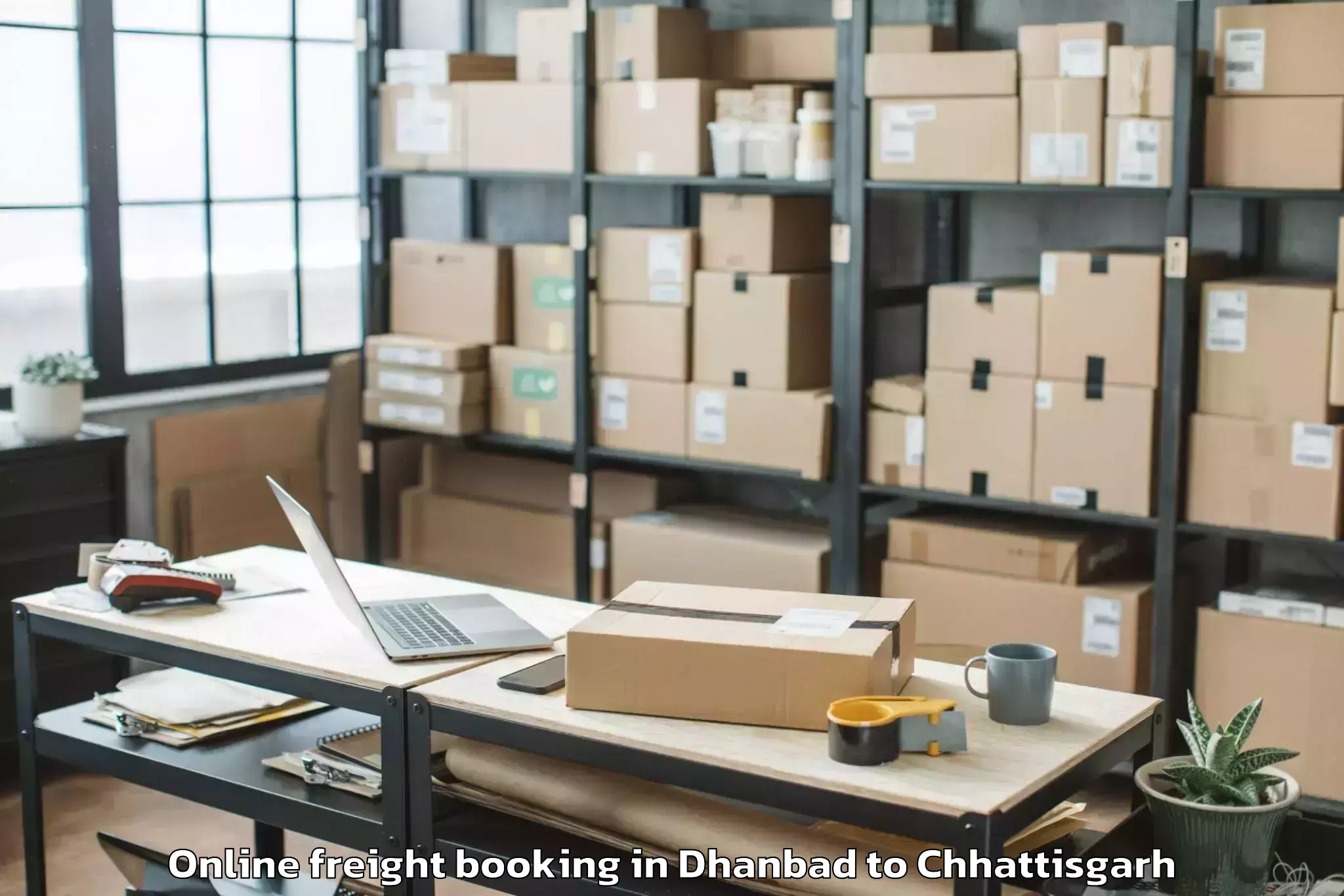 Leading Dhanbad to Balod Online Freight Booking Provider